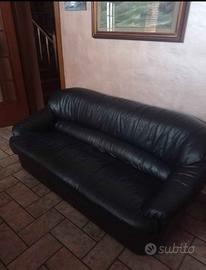 Divano nero in pelle 2 posti