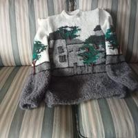 maglione handmade con paesaggio
