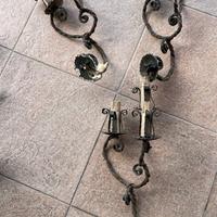 Applique ferro battuto a due luci