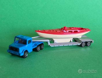 Camion Magirus Rimorchio + Barca Majorette Vintage