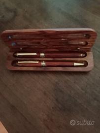 Penne in legno con custodia vintage Yamato