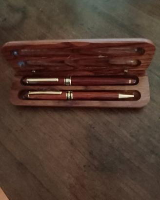 Penne in legno con custodia vintage Yamato