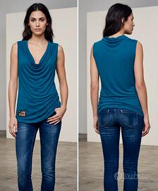 Canotta Liu Jo Donna Blu Petrolio/Ottanio con Scol