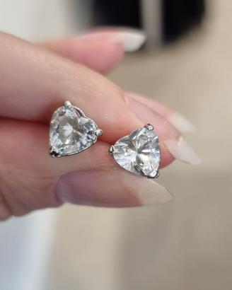 Orecchini punto luce in argento con zirconi