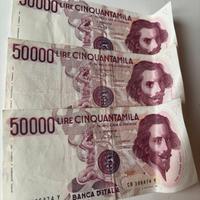 Banconote da 50.000 Lire – Lotto 3 pezzi