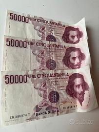 Banconote da 50.000 Lire – Lotto 3 pezzi