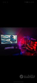 tutto, monitor, tastiera, PC e volante con tutto 