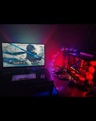 tutto, monitor, tastiera, PC e volante con tutto 