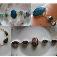 BRACCIALI-ARGENTO 925,PIETRE SEMIPREZIOSE-40€ c.u.