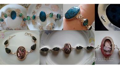 BRACCIALI-ARGENTO 925,PIETRE SEMIPREZIOSE-40€ c.u.