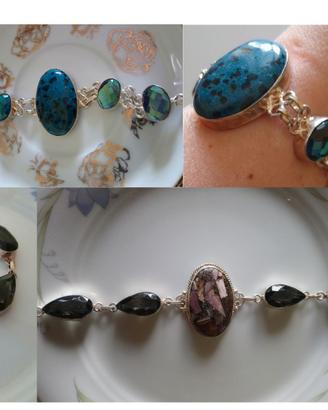 BRACCIALI-ARGENTO 925,PIETRE SEMIPREZIOSE-40€ c.u.
