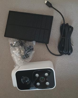 Telecamera 2K Wifi da esterno con pannello solare