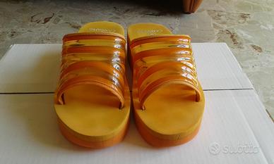 Ciabattoni zatteroni arancio Canguro vintage 39/40