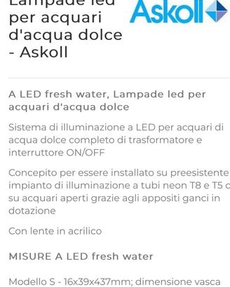 Lampada led per acquario