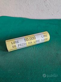 LIRA VINTAGE ROTOLINO DI VECCHIE MILLE LIRE MONETE