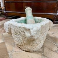 Mortaio in Pietra Naturale con Pestello - antico