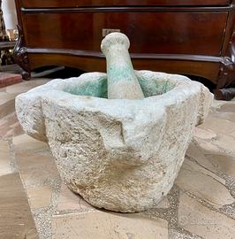 Mortaio in Pietra Naturale con Pestello - antico