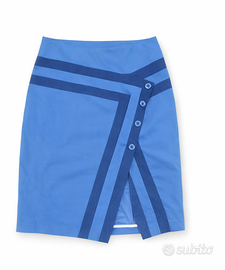 Gonna elegante sartoriale colore blu