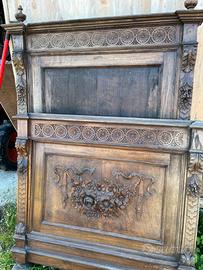 Letto matrimoniale in legno fine 800