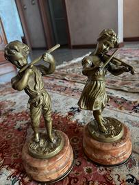 Set Statuette Musicisti Jazz in Bronzo