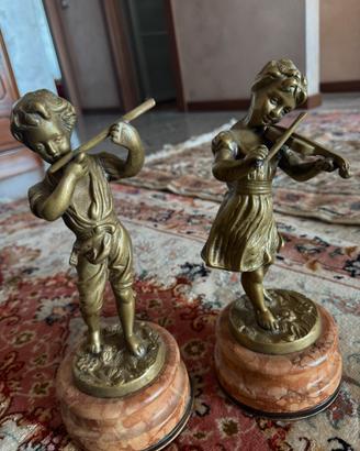 Set Statuette Musicisti Jazz in Bronzo