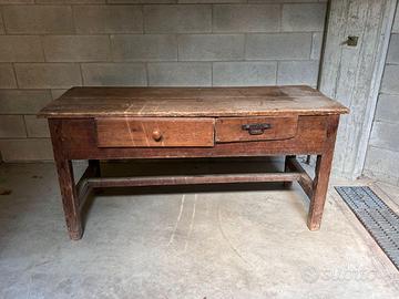 Tavolo da lavoro rustico vintage in legno