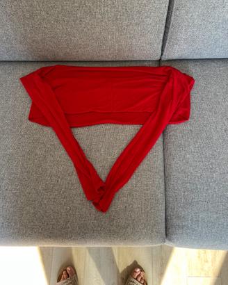 Coprispalle bolero rosso maniche lunghe
