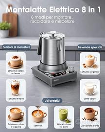 Montalatte Elettrico Professionale 8 in 1 Acciaio 