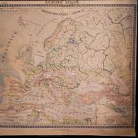 Carta Geografica Paravia antica vintage (180x165)