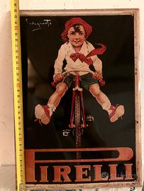 Targa/quadro Pubblicitaria Pirelli in metallo