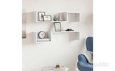 vidaXL Mensole a Muro 2 pz Bianche