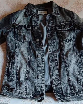 Giubbotto giacca jeans scura uomo m