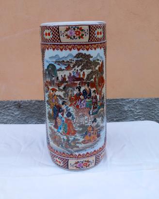 Vaso porta ombrelli Vintage cinese  dipinto a mano