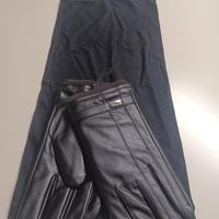 scalda collo tecnico e guanti in pelle tg XL