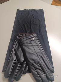 scalda collo tecnico e guanti in pelle tg XL