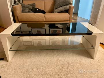 Mobile tv hi fi Norstone bianco laccato nero