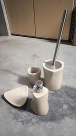 wc bagno accessori scopino porta sapone spazzolini