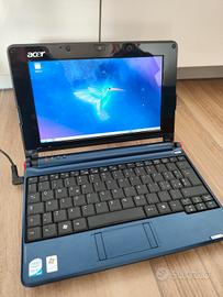 PC netbook vintage Acer Aspire One ZG5 blu