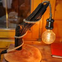 stupenda lampada Artigianale legno naturale