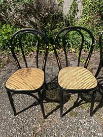 Sedie in paglia legno laccato nero