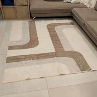 Tappeto verde oliva/beige 180 x 200 cm