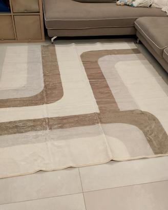 Tappeto verde oliva/beige 180 x 200 cm