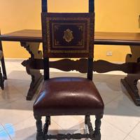 4 sedie antiche in legno massello