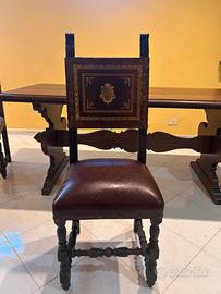 4 sedie antiche in legno massello