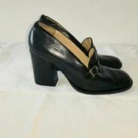 CLONE Scarpe nere pelle, fibbia, tacco 8.5, tg.38