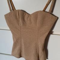 Top/sottoggiacca laminato oro
