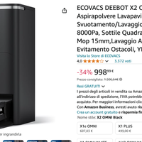 ECOVACS DEEBOT X2 OMNI Aspirapolvere Lavapavimenti