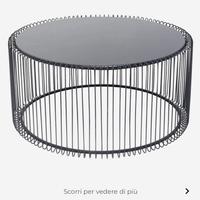 Tavolino da caffè wire uno nero ø80cm