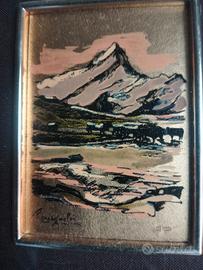 quadro su foglia d'oro 23 kt di Romagnoli Renzo