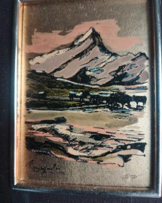 quadro su foglia d'oro 23 kt di Romagnoli Renzo